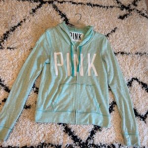Light blue pink zip up jacket